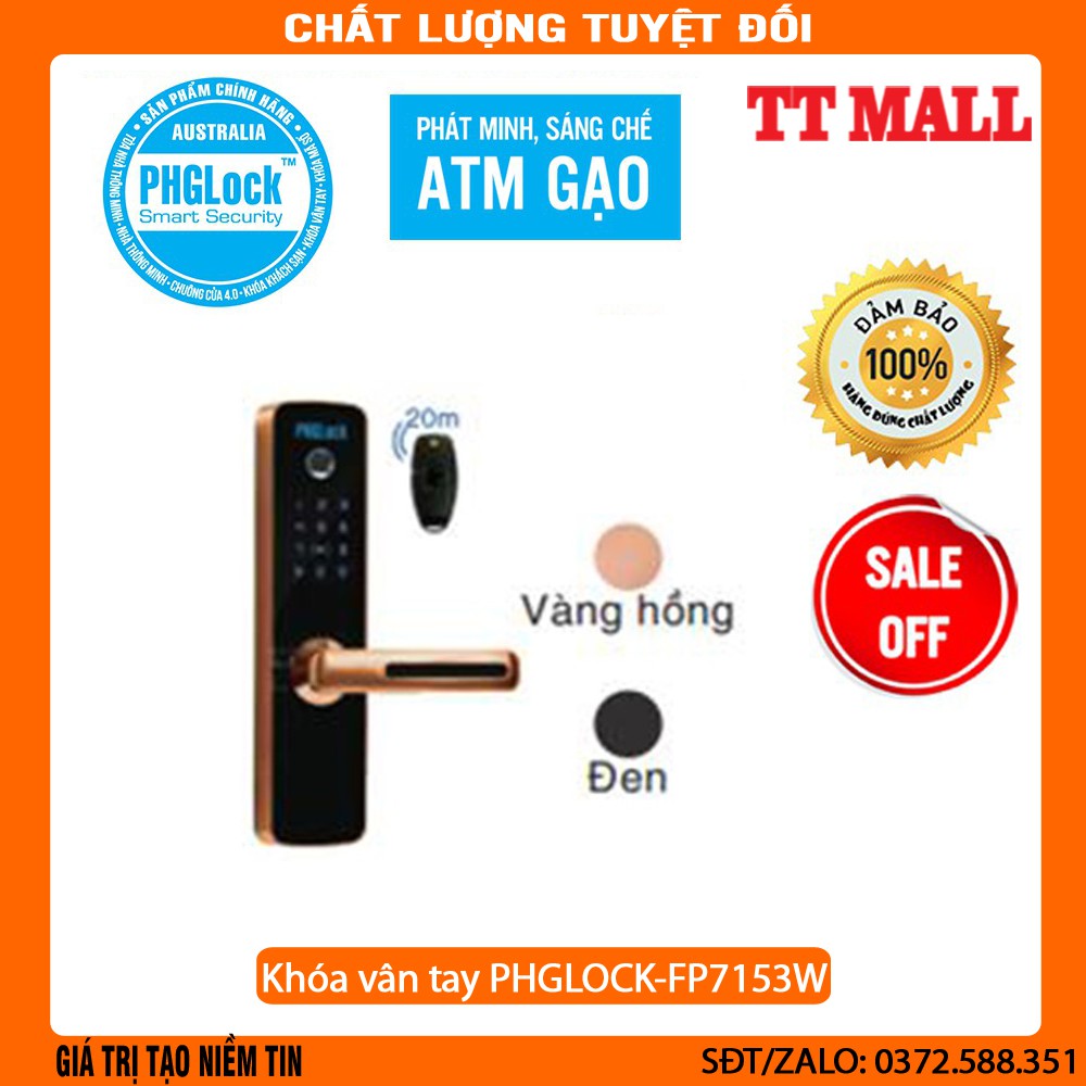 khóa vân tay,mã số,thẻ từ cho cửa gỗ,cửa lõi thép chống cháy PHGLOCK-FP7153W chính hãng bảo hành 24 tháng .