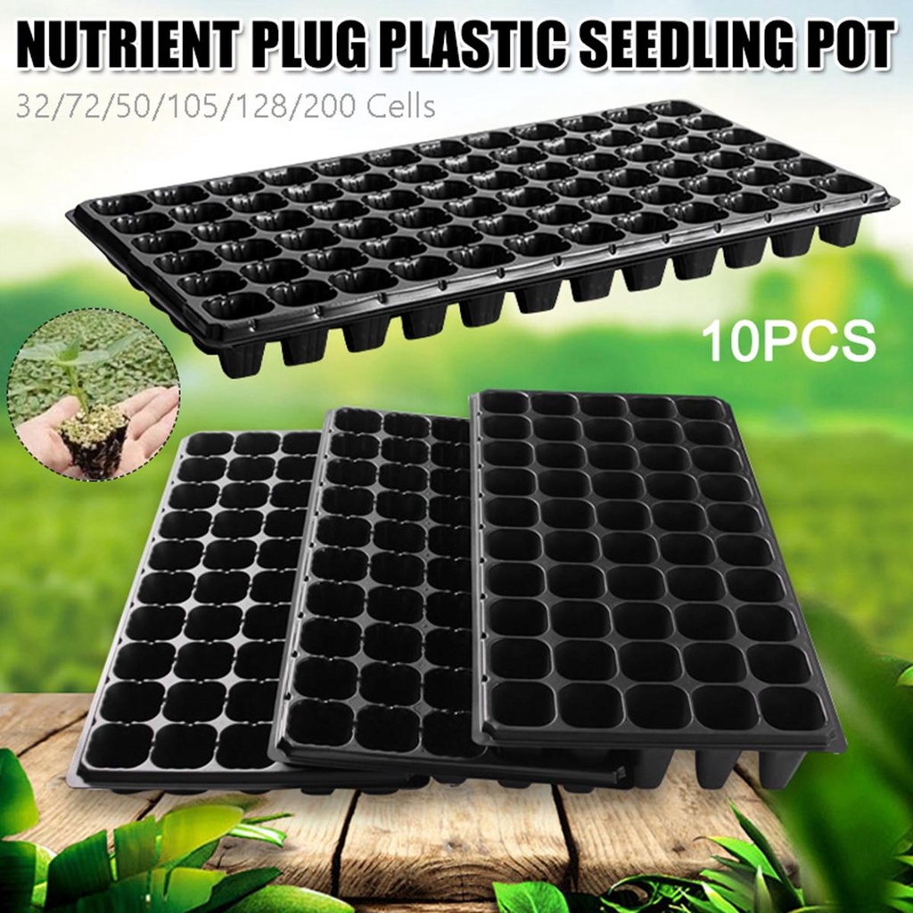 Set 10 Khay Nhựa Trồng Cây 32 / 72 / 50 / 105 / 128 / 200 Ô