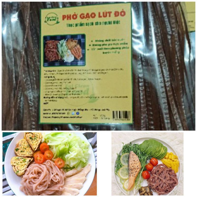 Phở gạo lứt đỏ thực dưỡng eat clean ăn kiêng giảm cân siêu ngon gói 500g