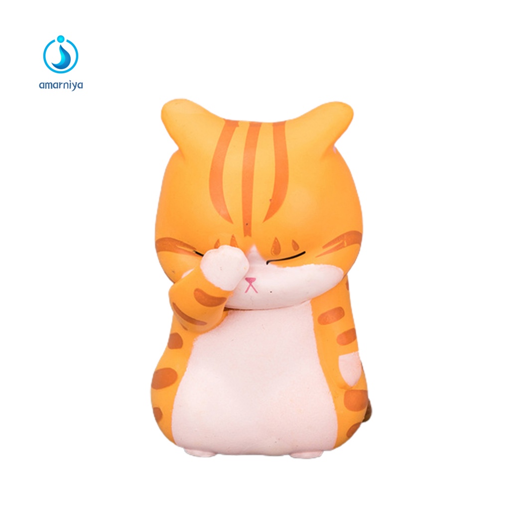 Tượng Mèo Bằng Nhựa Màu Sắc Tươi Sáng Trang Trí Nhà Cửa