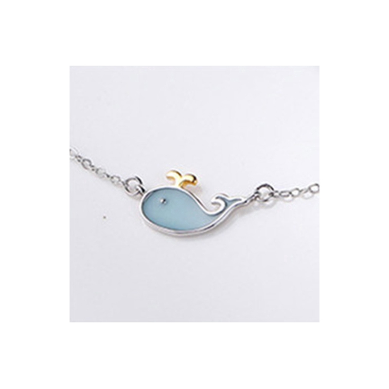 Vòng cổ mặt hình cá heo đáng yêu Silver Necklace Whale Pendant Women Choker Necklaces | BigBuy360 - bigbuy360.vn