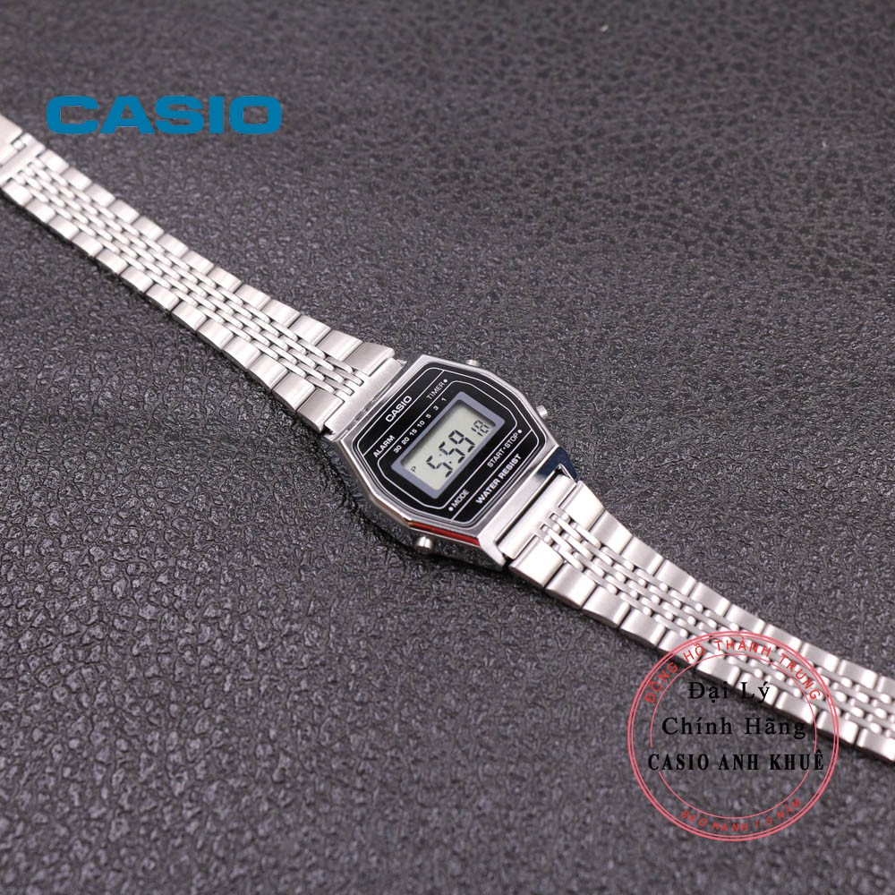 Đồng hồ điện tử nữ Casio LA690WA-1DF dây kim loại