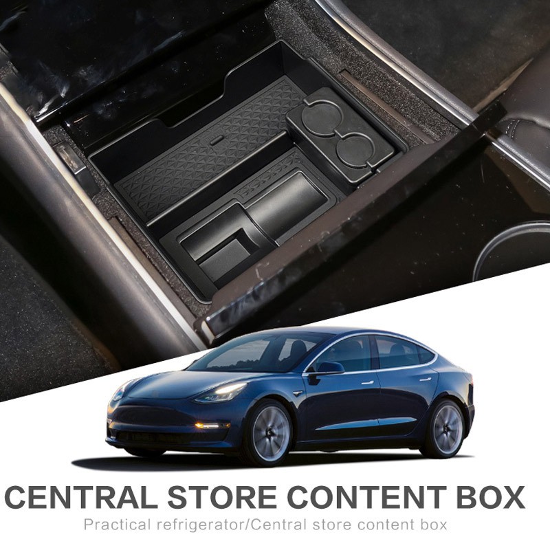 New Stock Car Center Console Armrest Storage Box for Tesla el 3 2017-2019