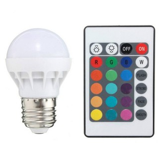 AL] Bóng đèn LED đổi màu E27 3W RGB kèm remote điều khiển từ xa