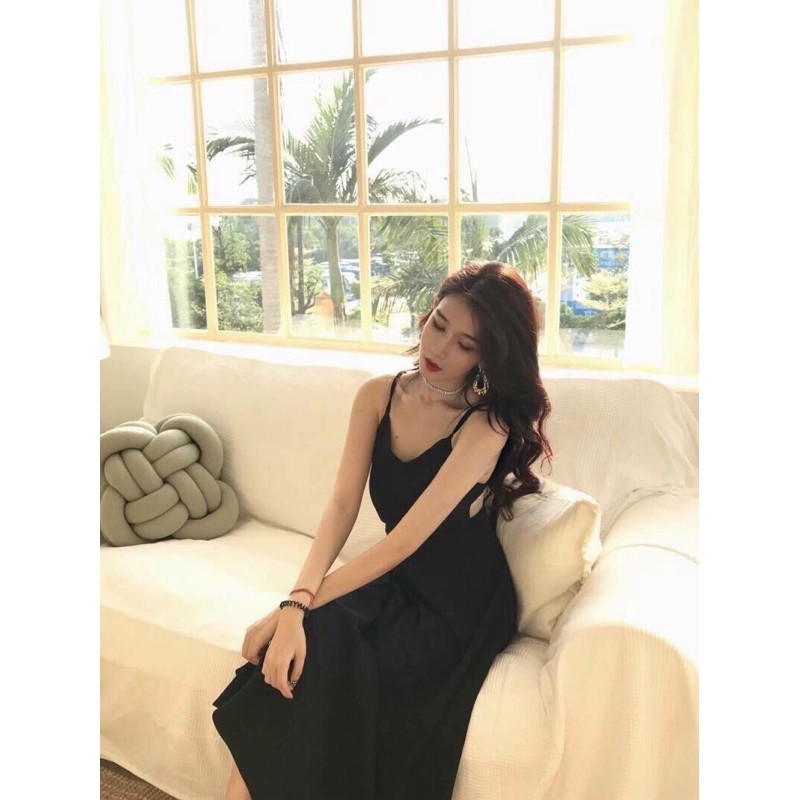 Đầm maxi đi biển nơ lưng có mút chất voan | BigBuy360 - bigbuy360.vn