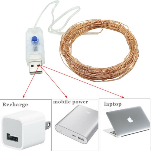 Dây đèn led USB điều khiển từ xa 8 chế độ dài 5/10m trang trí giáng sinh/đám cưới/sân vườn