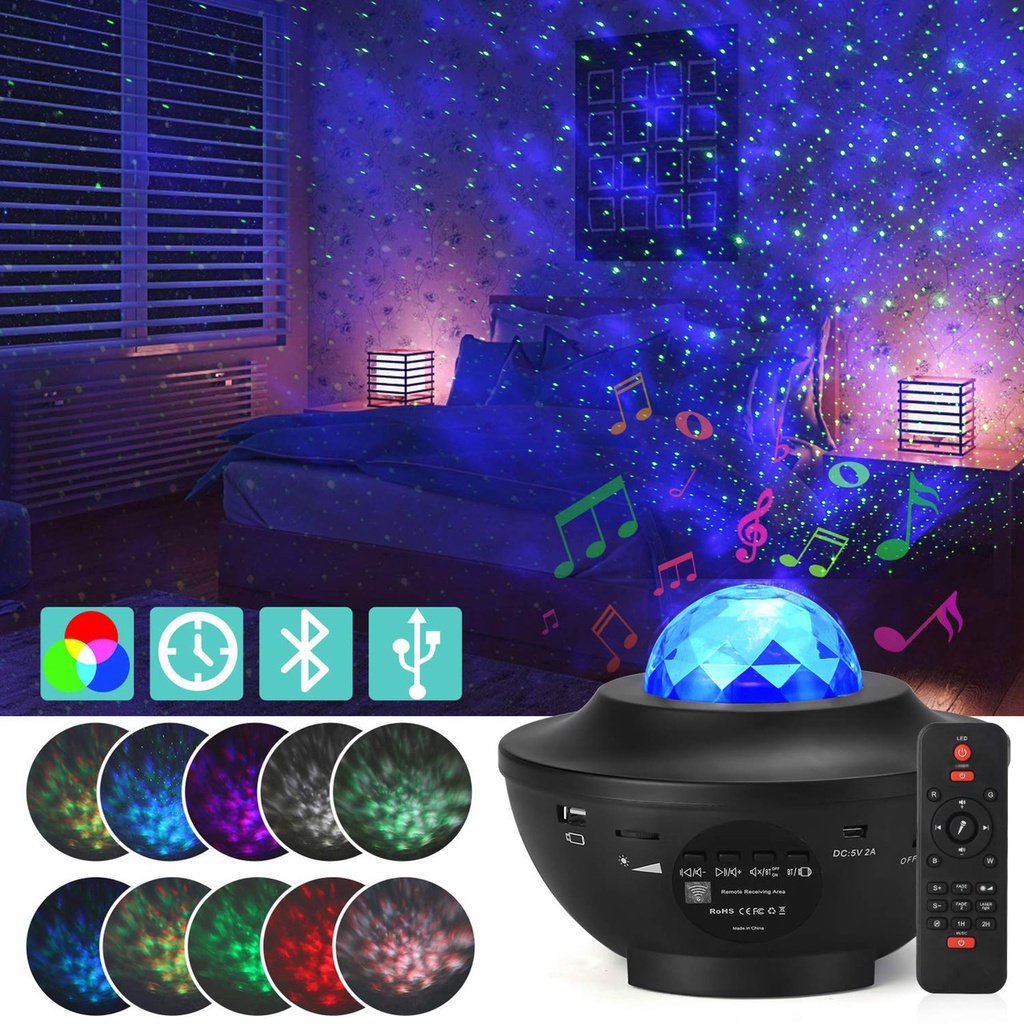 Đèn Led  Chiếu Sao Galaxy HOT TIKTOK , LED Starry Sky Night light kèm loa Bluetooth tặng điều khiển