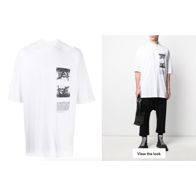 Áo thun ngắn tay Rick Owens DRKSHDW wagner print oversize T-shirt ss20