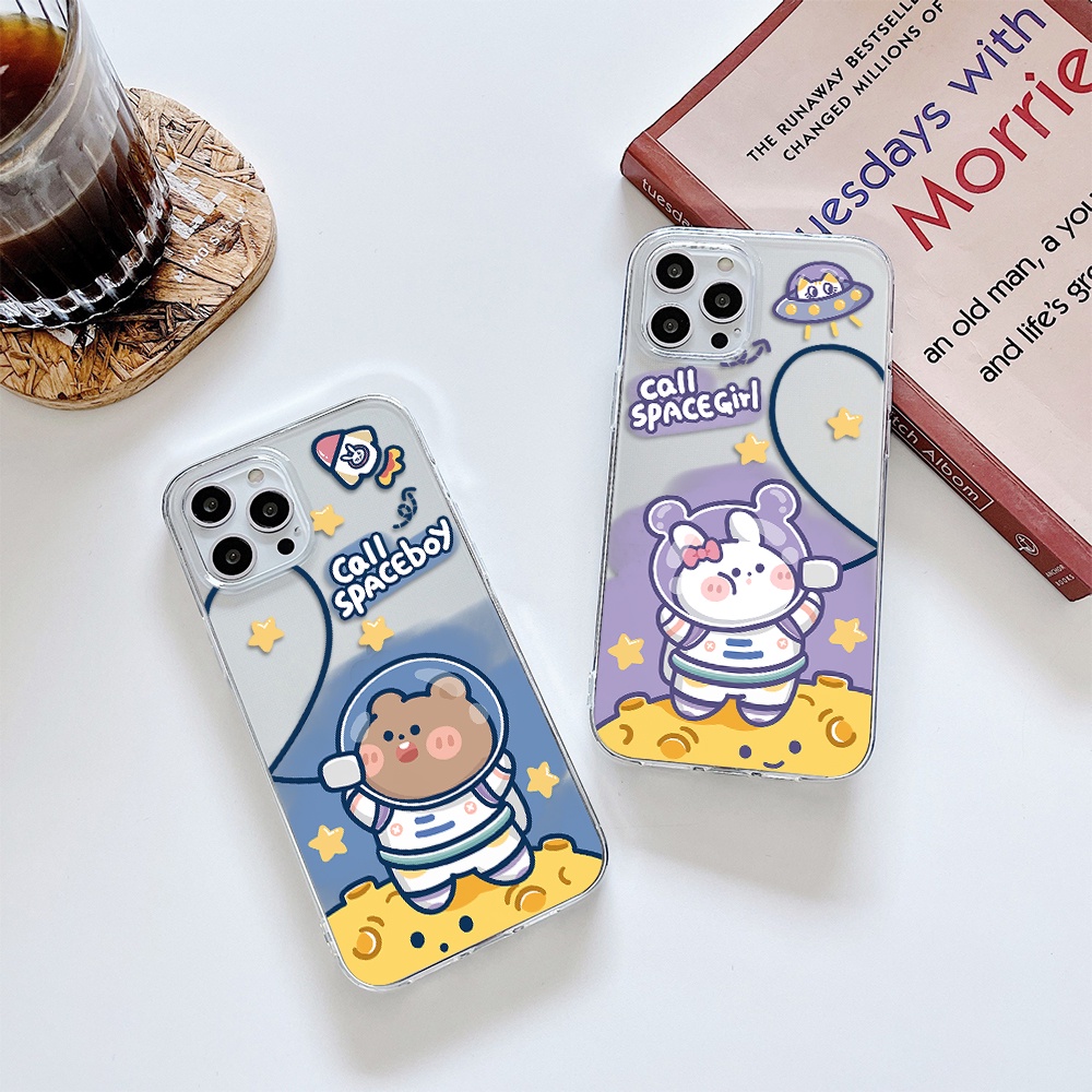 Ốp Điện Thoại Hình Gấu / Thỏ / Phi Hành Gia Cho Iphone 11 Pro Max 12 Pro Max 13 Pro Max Mini 6 7 8 6 7plus Se 2020 X Xs Xr 5 4