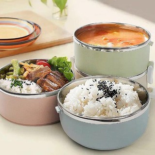 Hộp cơm lúa mạch 1 tầng hình tròn giữ nhiệt- an toàn cho sức khỏe