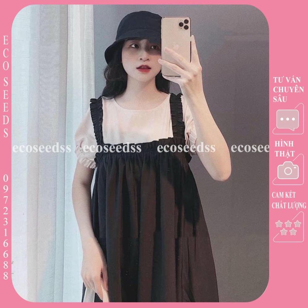 ĐẦM BẦU 2 CHI TIẾT YẾM CHUN ĐẸP HIT HOT MÙA HÈ - VÁY BẦU YẾM XINH CỘC TAY TRẺ TRUNG DÁNG MAXI (ÁO RỜI)