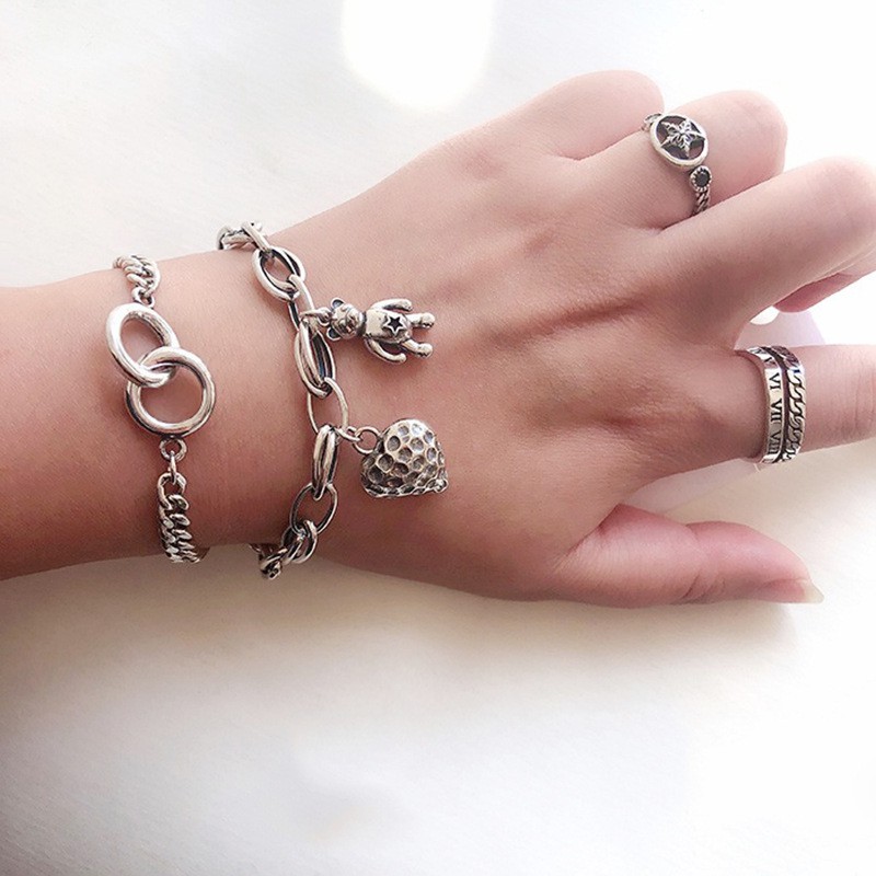 [Freesize] Lắc Tay/ Vòng Tay Nam/ Nữ Hợp Kim Cao Cấp ERASHOP 077942 - Dây Xích Gấu Dâu Cá Tính, Cool Ngầu, Siêu Rẻ Đẹp