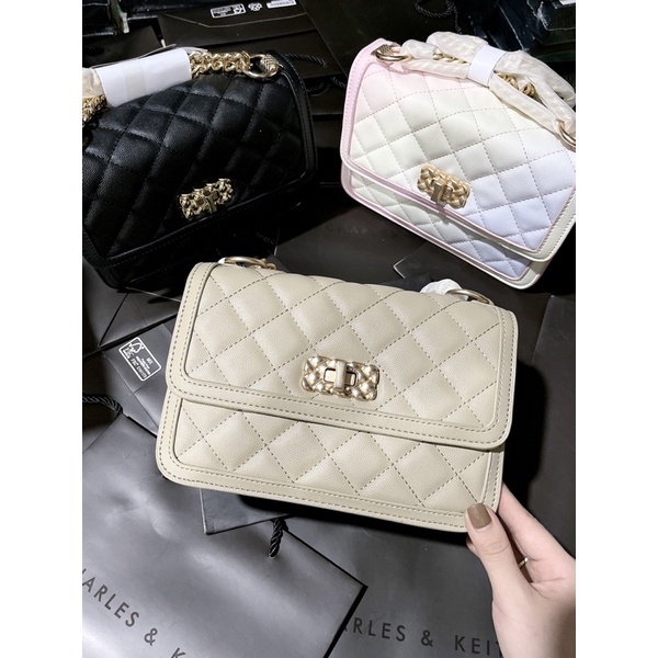 Túi cê ka trần trám khoá xoay hoa size 22 ngăn to rộng chuẩn xxuất sịn 1108#
