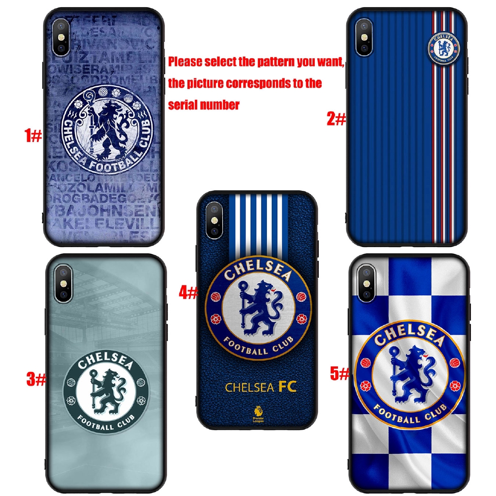 Ốp điện thoại TPU Silicon mềm màu đen in logo Chelsea cho iPhone 11 Pro XR X XS Max 6 6s 7 8 Plus