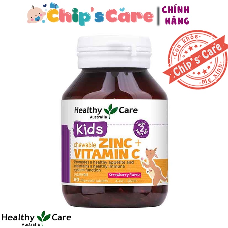 Healthycare  Zinc Kẽm Vitamin C cho bé Healthy Care cho bé từ 2 tuổi
