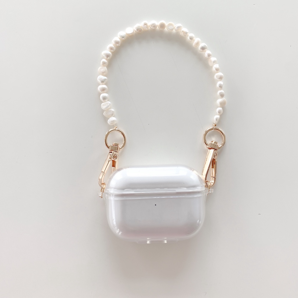 Pearl Bracelet Transparent Airpods Case Airpods 1/2/3 Pro Case shockproof Airpods Cover