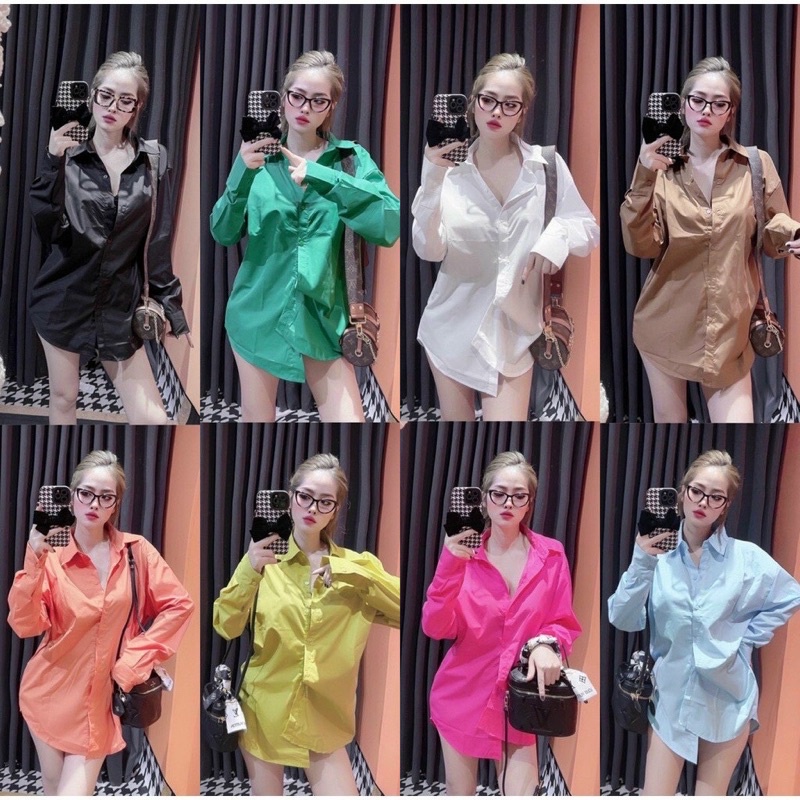 Áo sơ mi nữ tay dài nhiều màu chất vải Kate FreeSize