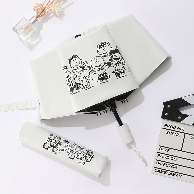 Ô che nắng Snoopy chính hãng nữ sinh phiên bản Hàn Quốc dễ thương gấp gọn đơn giản Ô dù che nắng chống tia cực tím