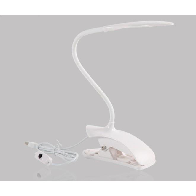 Đèn led học tập và đọc sách cổng usb có đế kẹp (trắng) - The Royal's
