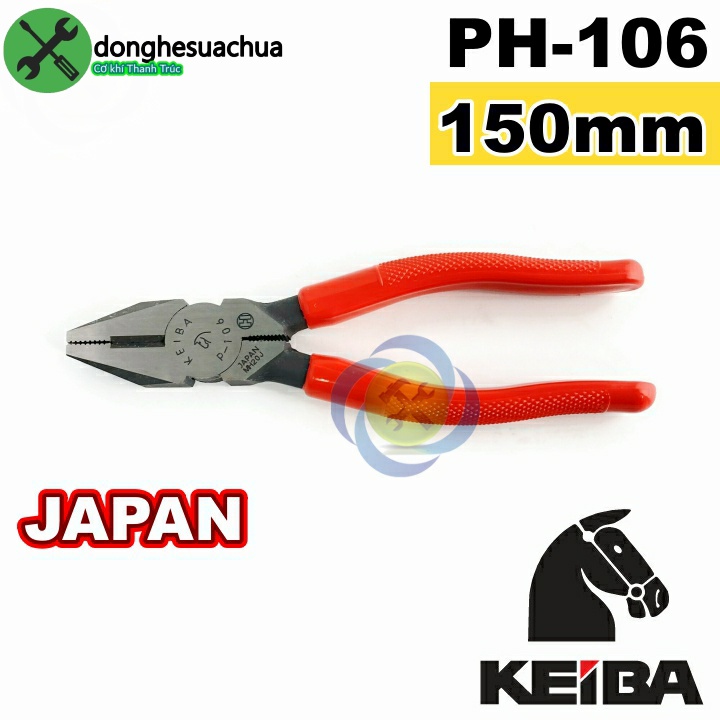 Kìm điện Keiba PH-106 Nhật Bản dài 150mm cán đỏ (Japan)