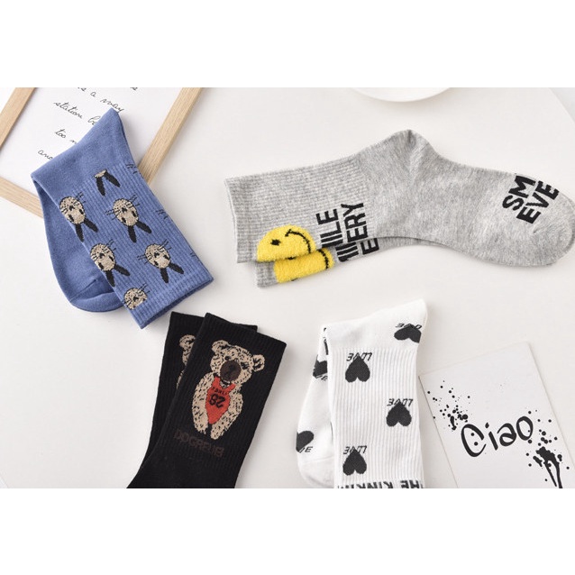 Vớ Tất hình Gấu cao cổ Nam Nữ siêu dễ thương và xinh xắn