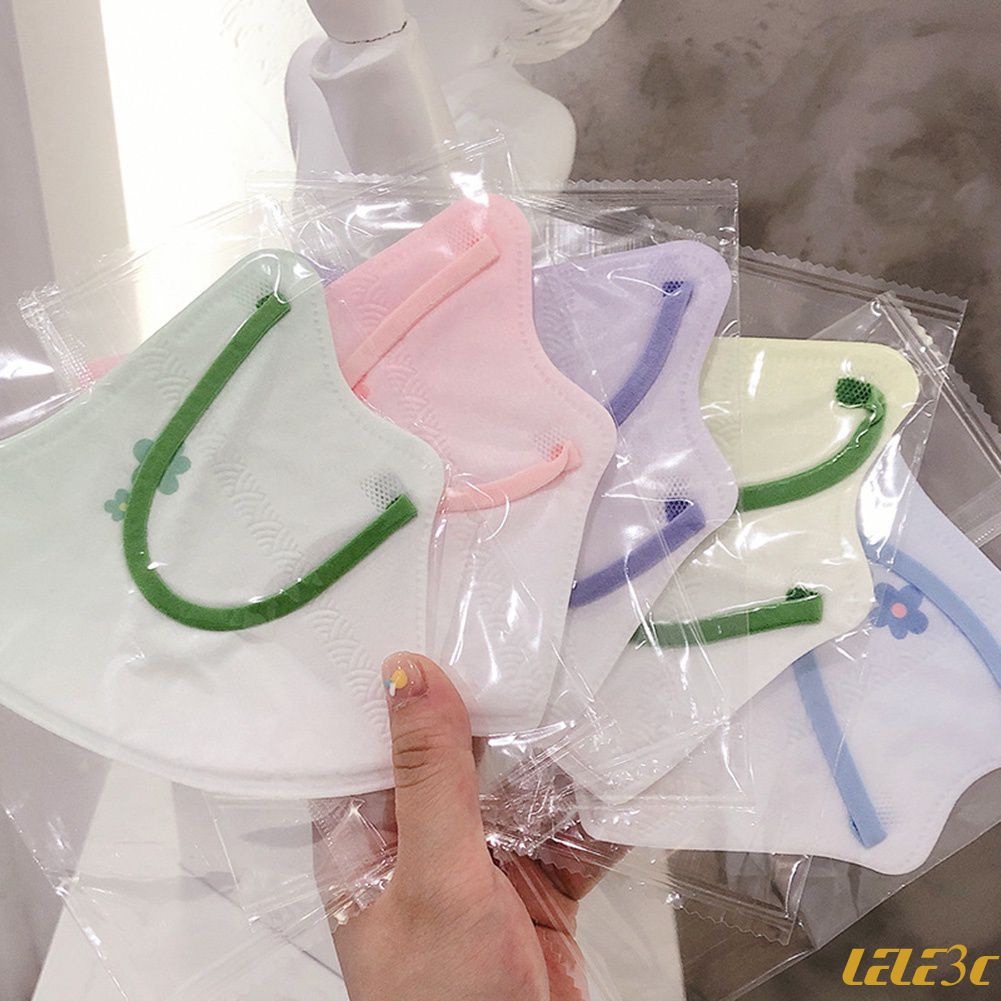 Set 10 Khẩu Trang 3 Lớp In Họa Tiết Hoa Màu Sắc Gradient 3D Dùng Một Lần Cho Người Lớn