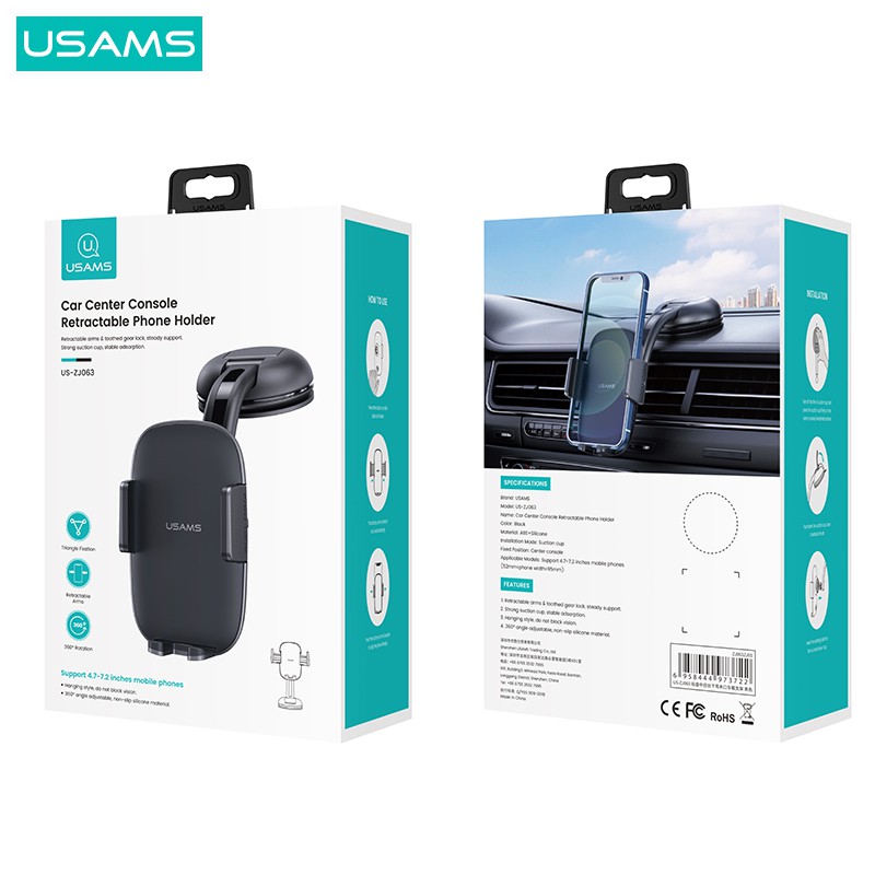 Usams Giá Đỡ Điện Thoại 4.7-7 Inches Có Thể Thu Gọn Tiện Dụng Cho Xe Hơi