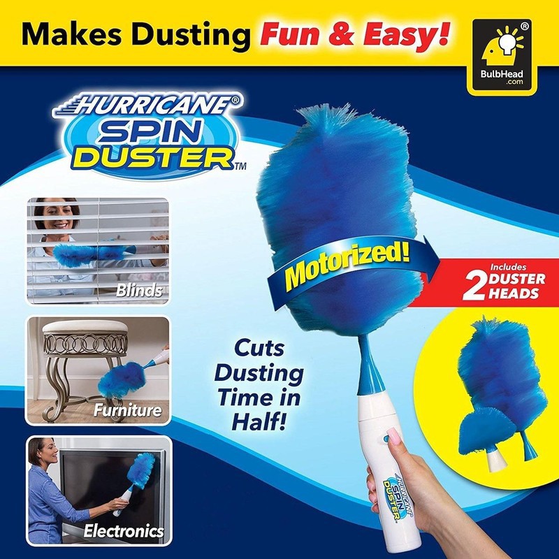 Chổi quét bụi thông minh Spin Duster, Chổi Lông Đa Năng Tĩnh Điện Tự Động 360° -  Vệ sinh nội thất ô tô, nhà cửa FERADO