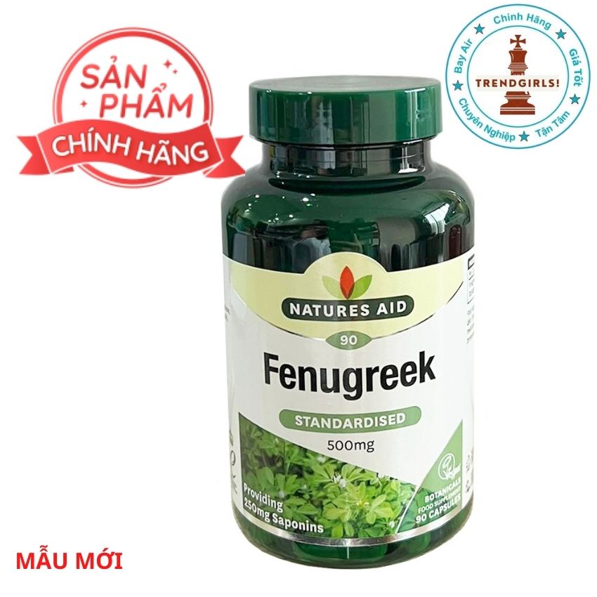 Lợi sữa cỏ cà ri Natures Aid Fenugreek (90v) kích thích và làm tăng khả năng tiết sữa cho mẹ sau sinh, UK