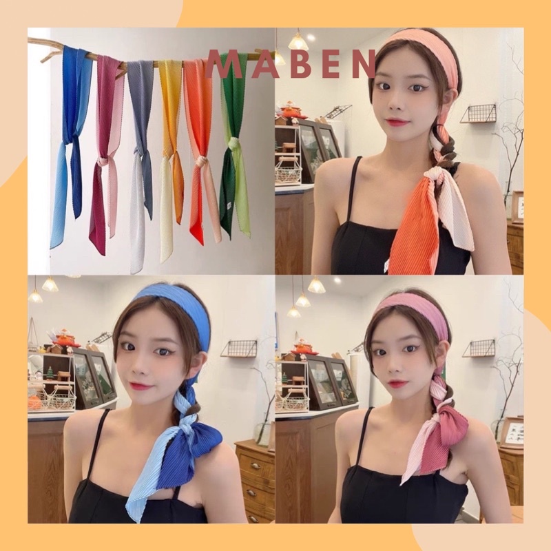 Khăn lụa màu omber đa năng thắt cổ áo sơ mi size 10x130cm