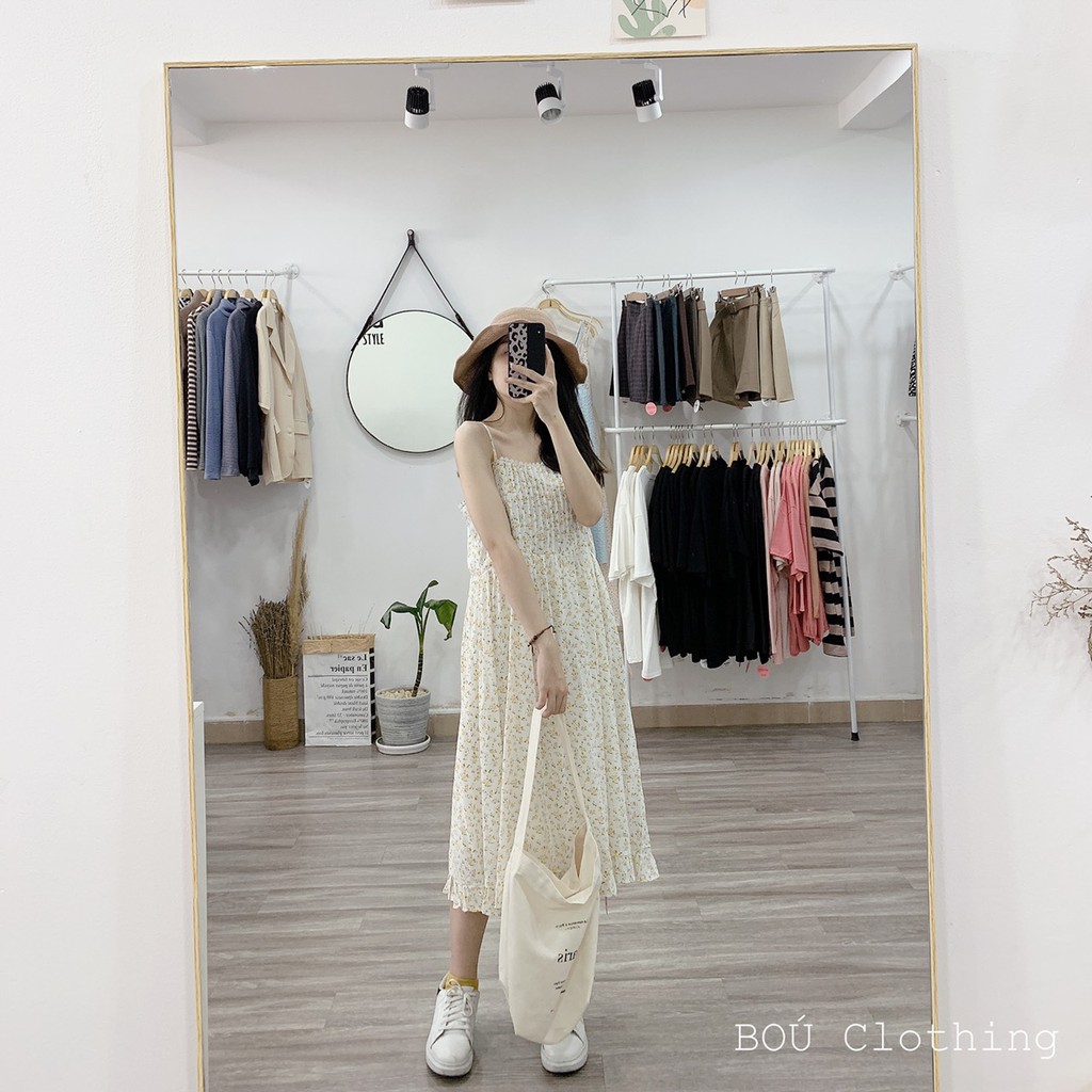 Đầm hoa 2 dây xếp ly cho Nữ | BigBuy360 - bigbuy360.vn