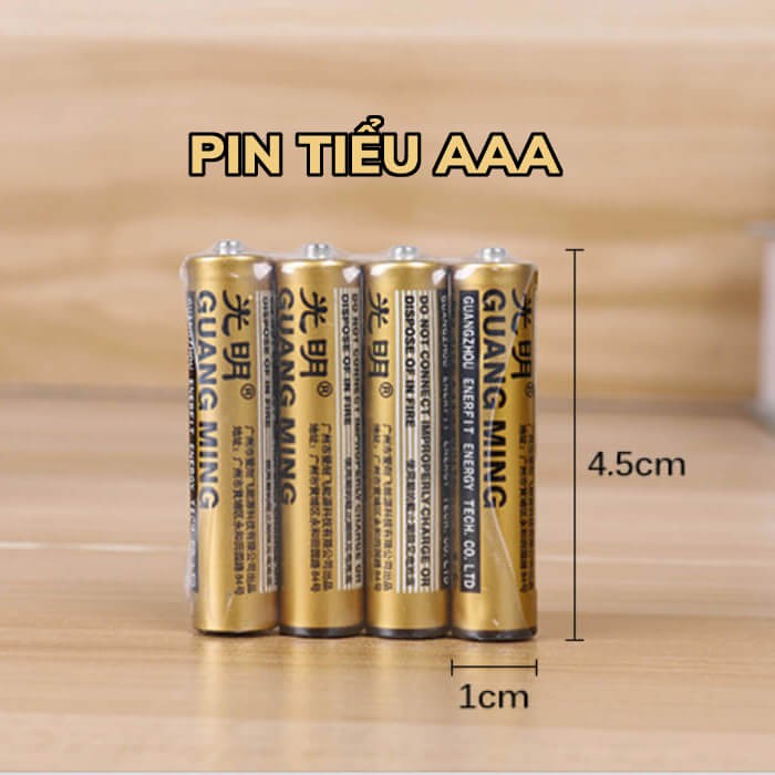 Pin 3A GUANG MING Pin Điều Khiển Vỉ 4 Viên Pin AAA