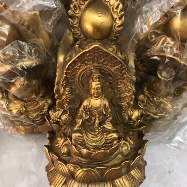 Phật Tam Diện bằng đồng nguyên chất cao 25cm
