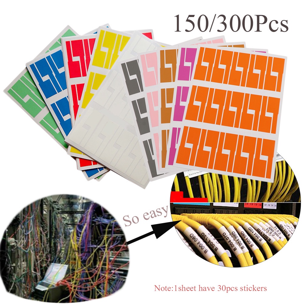 Set 150/300 nhãn dán đánh dấu dây cáp chống thấm nước tiện dụng