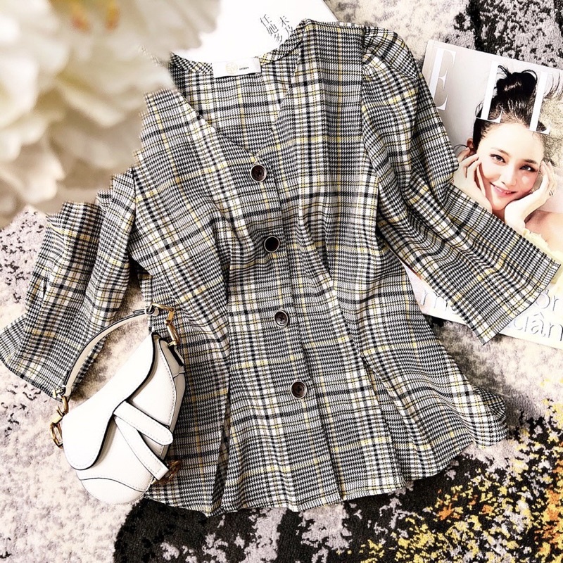 Áo công sở kẻ G450 mẫu mới 2022 che bụng mỡ tôn vòng 1 - GEM Fashion