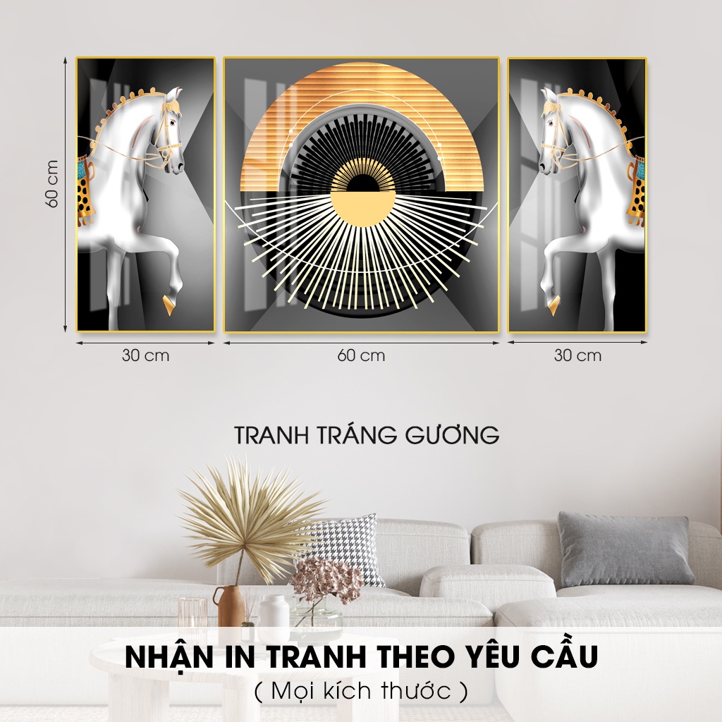 Tranh Tráng Gương Treo Tường Phòng Khách, In UV lên Mica, cao cấp, hiện đại | MOD