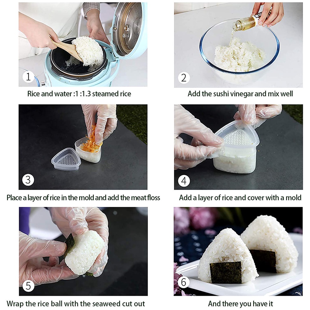 Set 7 khuôn cơm làm cơm nắm bento bằng nhựa an toàn