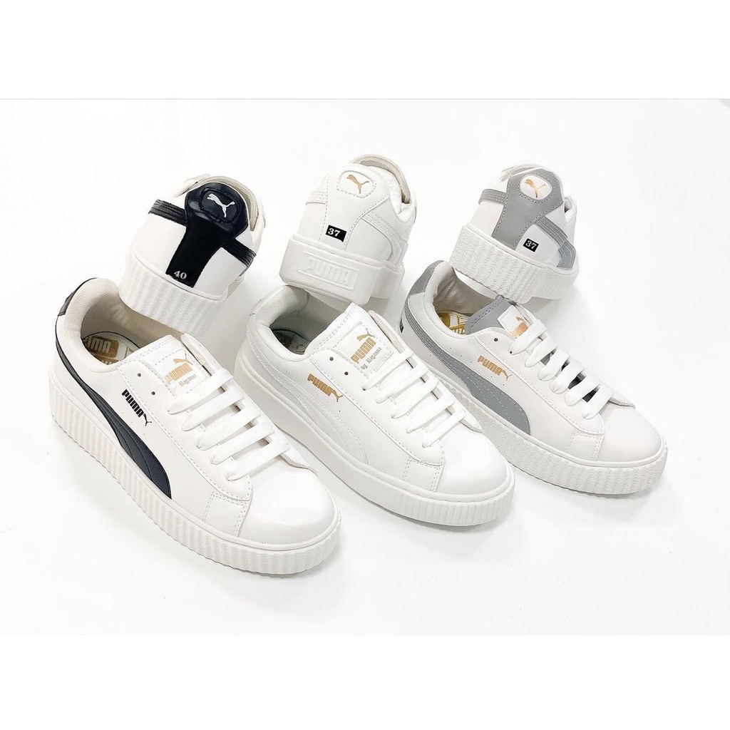 Sneaker pu ma răng cưa, phản quang, trắng full