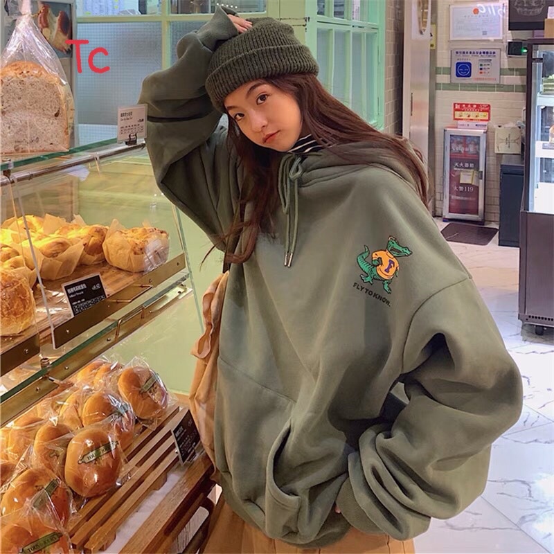 [Mã FAMARAL2 giảm 10K đơn 50K] Áo Hoodies Chất Nỉ Ngoại In HÌnh Cá Sấu UNISEX