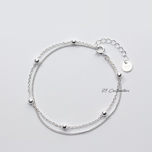 Lắc tay bạc Tiệm bạc 21 Centimeters Tiny ball