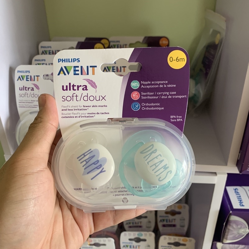 Núm Ty Ngậm Avent Ultra Air Dành Cho Bé từ 0-6 Tháng, 6-18 tháng, Giúp Bé Tự Ngủ, Chỉnh Nha Chống Vẩu