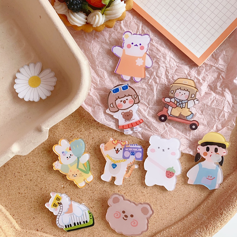 Phụ kiện stickers pin cài áo trang trí cute túi xách ba lô cặp đi học đi chơi ST01