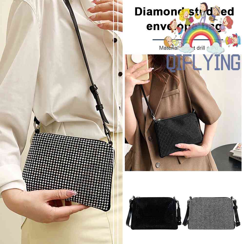 Túi Đeo Chéo Dạng Phong Thư Đính Đá Thời Trang Mùa Hè Cho Nữ