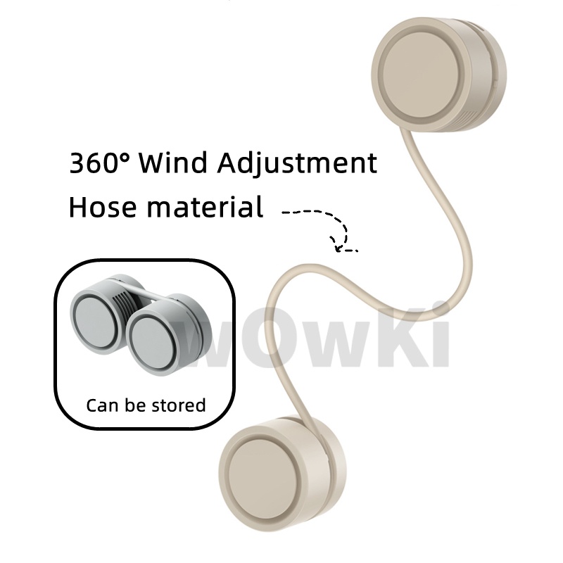 A-LIFE Quạt Đeo Cổ Không Cánh Sạc USB Có Thể Gấp Lại Tiện Dụng