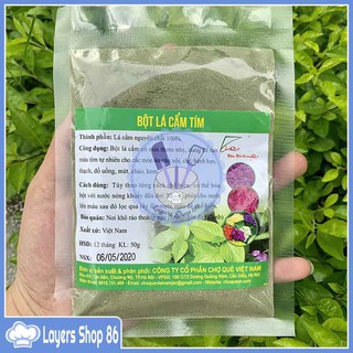 Bột tạo màu tím tự nhiên/Bột lá cẩm tím tạo màu tím Chợ Quê 50g