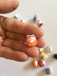 Mèo gốm thần tài đủ màu set 5 mèo