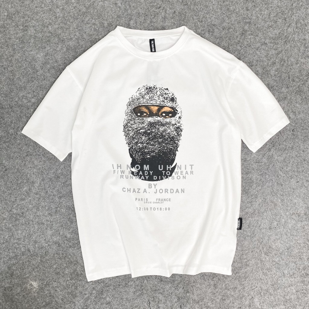 Áo Thun 196 Store Họa Mặt Ninja Đen Màu Trắng Chất Liệu Cotton 100% Thấm Hút Mồ Hôi Tốt - Lỗi 1 Đổi 1