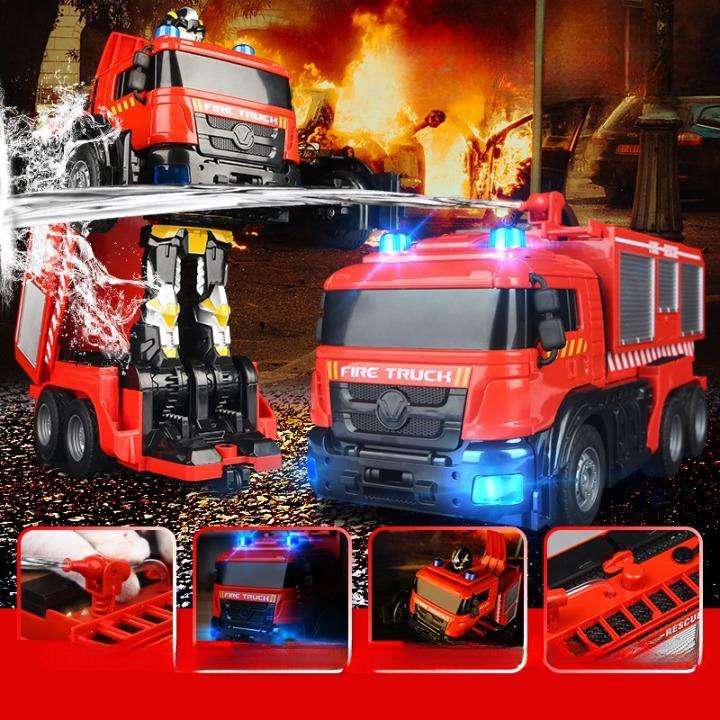 Xe cứu hỏa biến hình Robot điều khiển tự xa có thể phun nước