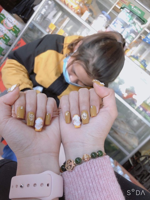Hoa bột nail gắn móng tay chân ảnh shop chụp
