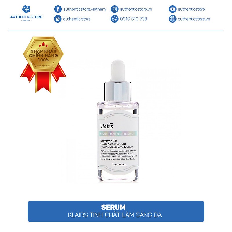 Serum dưỡng sáng da Klairs Freshly Juiced Vitamin Drop 35ml